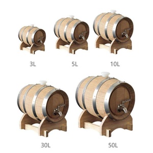 Barril <span class=keywords><strong>de</strong></span> Roble Natural para <span class=keywords><strong>Vino</strong></span> <span class=keywords><strong>de</strong></span> 3L, 5L, 10L, 20L, 50L, 200L, 225L, Barrica <span class=keywords><strong>de</strong></span> Madera para Añejamiento con Soporte <span class=keywords><strong>de</strong></span> Madera para Destilería o Bar - Product Image 2