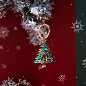 Wholesale Christmas Keychains Creative New Tree Pendant Ornaments Crystal Metal <b>Key</b> <b>Rings</b> - Product Image 5