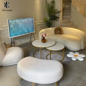 Sofá de Dos Plazas de Terciopelo Blanco Moderno de Alta Calidad, Silla de Tela Resistente a la Corrosión para Exteriores, Hotel, Salón de Belleza, Silla Larga - Product Image 1