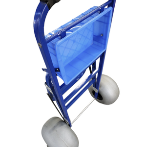 Sıcak satış alüminyum katlanır balıkçılık plaj alışveriş için iki balon tekerlek Metal platformu ile market arabası depolama araçları - Product Image 6