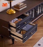 JYN Français Rétro Contreplaqué TVstand Milieu Ancien Style Armoire de Rangement Salon Armoire et Table Basse Combinaison