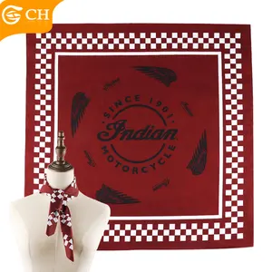 OEM ODM produttore donne Bandana di buona qualità stampata una doppia faccia sciarpa quadrata Logo personalizzato 100% cotone Bandana per le donne