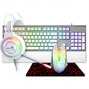 <span class=keywords><strong>Clavier</strong></span> et <span class=keywords><strong>souris</strong></span> de jeu filaires LED 4-en-1 avec <span class=keywords><strong>casque</strong></span> et tapis pour joueurs - En stock - Product Image 1