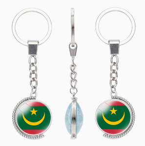 Vente en gros de porte-clés personnalisés à double face avec motifs de l'emblème national de Mauriciens et de divers pays européens - Product Image 2