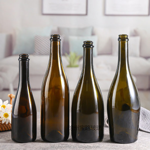 Botellas de Vidrio Ámbar para Vino Tinto de 750 ml, Color Marrón Verde Antiguo Personalizado, en Stock - Product Image 5