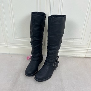 Botas vaqueras de mujer OEM/DOM, de gamuza, hasta la rodilla, estilo western, tacón plano, cómodas, impermeables, con diseño sólido y flexibles. - Product Image 2