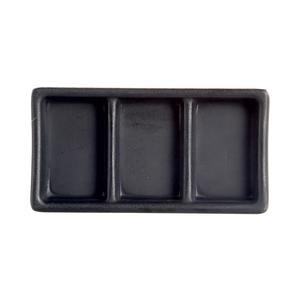 批发廉价日本餐厅寿司2室酱菜哑光黑色塑料火锅蘸碗 - Product Image 3