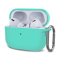 Étui en Silicone avec Mousqueton et Porte-clés pour Apple AirPods Pro 2, Housse Souple en Caoutchouc, Accessoires pour Casque
