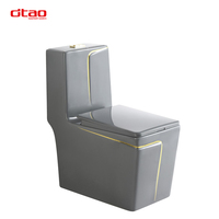 Ensemble de sanitaires en céramique gris pour salle de bain : lavabos sur pied et WC monobloc