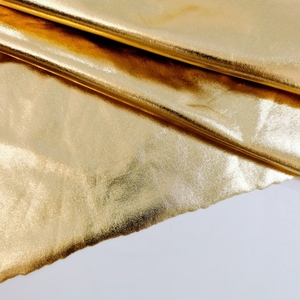 Tissu Textile PU élastique de luxe brillant doré de 0.4MM pour doublure de vêtement, artisanat, sac à main, meubles - Product Image 2