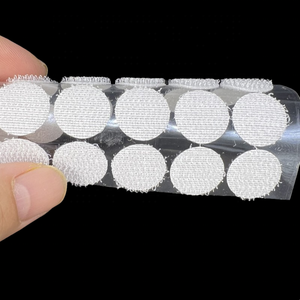 Adhesivo trasero reutilizable blanco diámetro 15mm tornillo autoadhesivo parte posterior redonda cinta de sujeción de punto de gancho y bucle de nailon ecológica - Product Image 5