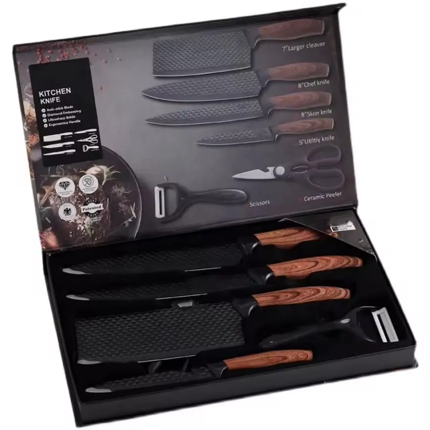 Thép không gỉ Knife Set Hot Bán nhà bếp dao phụ kiện gỗ mô hình hạt dao nhà bếp thiết lập cho nhà bếp