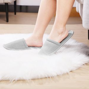 Chaussons jetables pour invités, 6 paires de chaussons de spa, d'hôtel et de maison pour les pieds nus, chaussons d'intérieur en vrac pour femmes et hommes - Product Image 1