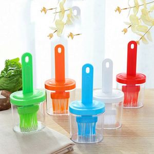 Oil <b>Bottle</b> <b>Brush</b> High Temperature Resistant Silicone Oil <b>Bottle</b> <b>Brush</b> Integrated with Lid - Product Image 1