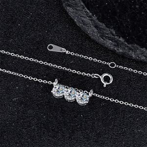 สร้อยคอโมอิสซาไนต์ประดับเพชรเต็มเส้น ดีไซน์หรูหรา ทำจากเงินแท้ 925 สำหรับผู้หญิง - Product Image 4