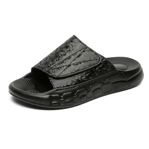 Nuova moda nera pantofole Spa spesse Sole per gli uomini morbida memoria riflettente Slide <span class=keywords><strong>sandali</strong></span> <span class=keywords><strong>camminare</strong></span> nel cielo rendere il vostro logo a buon mercato - Product Image 1