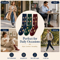 Chaussettes pour hommes de bonne qualité 2026, chaussettes en coton écologiques à motifs de dessins animés, chaussettes amusantes personnalisées, usage quotidien professionnel