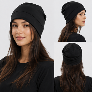 Strickmütze Unisex Dehnbare Weiche Schädelmütze Atmungsaktiver Lauf- und Fahrradhelm-Unterzieher Warme Winter-Freizeitmütze mit Individuellem Logo - Product Image 1