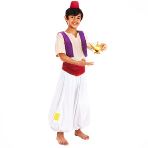 Aladdin Costume For Kids Purple Vest White <b>Pants</b> Halloween Party Performance Cosplay Outfit 8-13 Years - Product Image 2