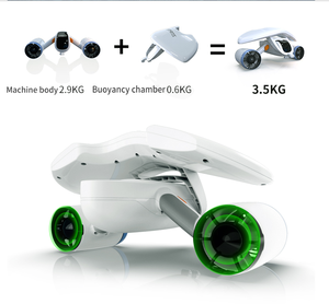 Scooter Submarino Eléctrico <span class=keywords><strong>Sublue</strong></span> <span class=keywords><strong>WhiteShark</strong></span> Mix, Hélice Acuática, Profundidad de Buceo de 40 m, Velocidad de 1.5 m/s, Duración de la Batería de 30 min, Potencia de 520 W - Product Image 3