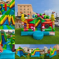 Nouvelle Tente Gonflable de Saut et de Rebond Leap avec Toboggan, Parc d'Obstacles, Thème Ville Amusante, Château Gonflable
