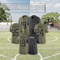 Camiseta de Fútbol de Camuflaje para Hombre, Cuello en V, Manga Corta, Uniformes de Poliéster que Absorben la Humedad con Nombres y Números de Jugadores