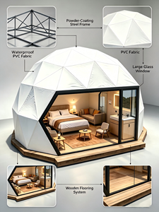 Tente dôme géodésique de luxe transparente en PVC de 6m, 7m, 8m, sur mesure, grande tente dôme de luxe pour camping, fêtes et événements - Product Image 3