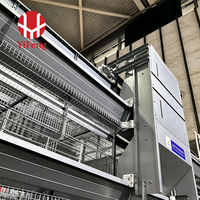 Système de cages en H pour élevage avicole avec élimination automatique du fumier, collecte des œufs et alimentation pour poules pondeuses commerciales en fil d'acier