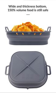8.6 Inch Non-Stick Portable Baking Molds Tools Reusable Square Pan Air Fryer Silicone Pot Air Fryers Silicone Liner with Divider - Product Image 3
