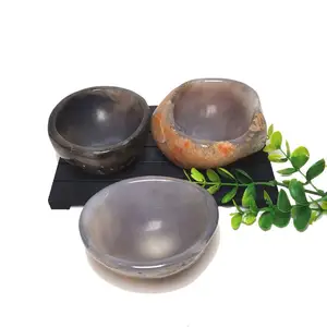Wholesale carved natural gemstones bowls agate bowls for home decoration Crafts