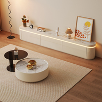 Meuble TV moderne sur pied de style italien de luxe léger avec armoire de rangement intégrée pour salon compact