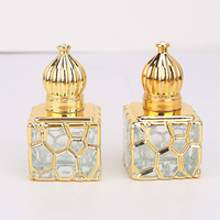 Flacon de parfum élégant en verre carré doré de 10 ml avec diffuseur à bâtonnets compatible pour la maison et les voyages MocPack