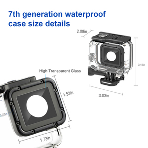 Kit d'accessoires pour boîtier étanche pour <span class=keywords><strong>GoPro</strong></span> <span class=keywords><strong>Hero</strong></span> 5 6 <span class=keywords><strong>7</strong></span> Black Action Camera, étui de protection avec filtre pour objectif + 12 pièces anti-buée - Product Image 5