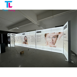 Free Design Backlit Exhibition Booth Design Portable Trade Show Backdrop <b>LED</b> L-shaped <b>Corner</b> Exhibition <b>Light</b> Box - Product Image 3