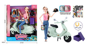 Nouvelle arrivée 11 pouces Double moto <span class=keywords><strong>poupée</strong></span> ensemble magique <span class=keywords><strong>cheveux</strong></span> <span class=keywords><strong>couleur</strong></span> changeante mode bébé <span class=keywords><strong>poupée</strong></span> jouet pour les enfants - Product Image 3