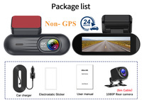 Caméra embarquée 2CH 4K avant + 4K arrière avec GPS intégré, haute définition, grand angle 170°, vision nocturne, connectivité téléphone portable, 24h/24