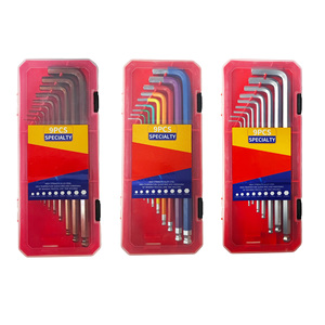 Jeu de clés hexagonales à embout sphérique 9 pièces en chrome vanadium avec anneau organisateur 1,5-10 mm -001 - Product Image 1