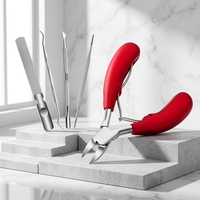Ensemble d'outils de manucure et pédicure en acier inoxydable avec pince à cuticules, lime à ongles, pincettes et repousse-cuticules pour doigts et orteils