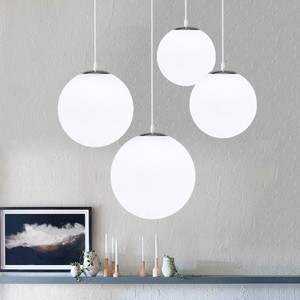 Chrome Metal Spherical Pendant <b>Light</b> Led Round Single Head E26 For Home <b>Dining</b> Study Room 15 20 25 30 35 40 50cm - Product Image 2