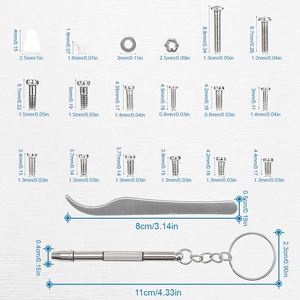 1000pcs Silver Stainless Steel Screw Set Assortment Watch Eyeglasses Sunglass Cell Phone-Hand Operated Hard Case OEM 4-40 - Product Image 2