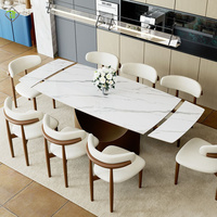 Table de salle à manger de luxe en forme de lune, style italien, avec base en métal doré, multifonctionnelle, télescopique, peu encombrante