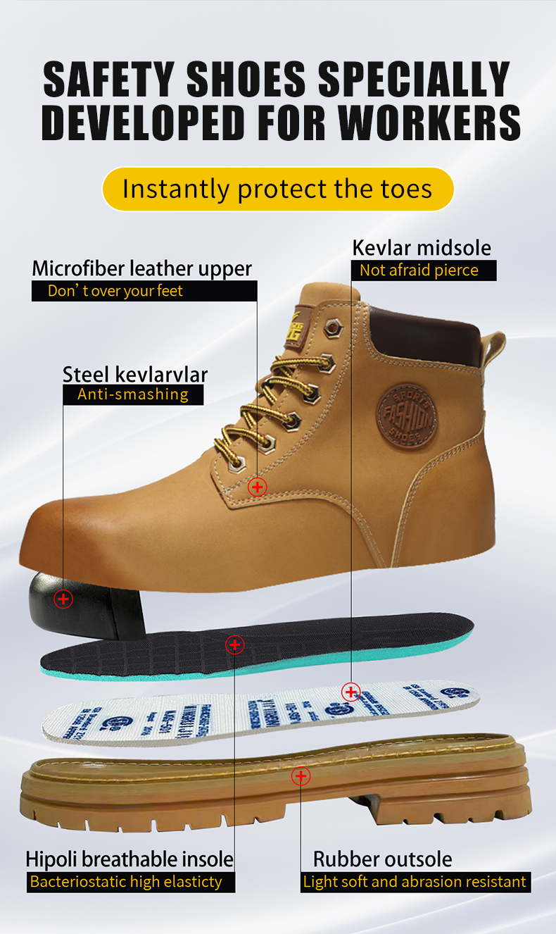 sapatos de trabalho Best price wheat middle cut men work boots