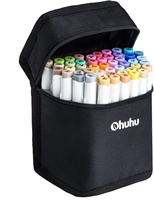 Ohuhu 48 couleurs pinceaux et marqueurs de dessin fins