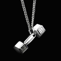 Colliers pendentifs de sport de mode européenne américaine Dominatrice Style coréen Couple Barbell Accessoires Men's Fitness Pendant
