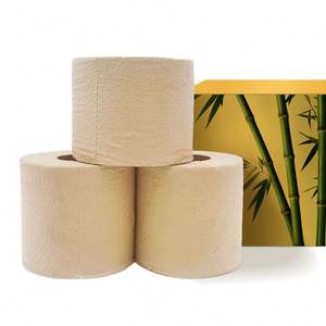 Papel Higiénico de Pulpa de Bambú Virgen, Suave y Ecológico, Papel Facial de Bambú Marrón y Blanco en Rollo - Product Image 1