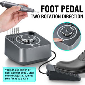 เครื่องเจียรเล็บอะคริลิค OBOX Plastic Flame 40000RPM สำหรับทำเล็บมือและเล็บเท้า พร้อมหัวเจียร 6 แบบ สายขัด 36 แบบ ใช้ไฟฟ้าไร้สาย - Product Image 4