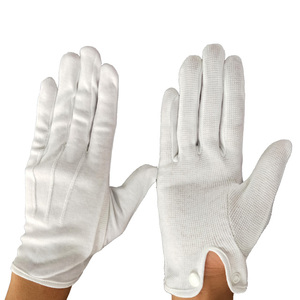 Ceremonia Blanca Algodón Nylon Uniforme Catering Costume Producción Antideslizante Guantes Funerarios - Product Image 4