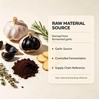 Poudre d'extrait d'ail noir fermenté de qualité alimentaire certifiée ISO, 1%-3% de polyphénols, testée UV, emballage en fût