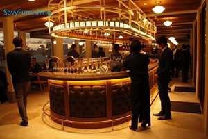 Comptoir de bar moderne en U pour club, bar à vin commercial avec casier à bouteilles, station de bar à cocktails éclairée, solution tout-en-un - Product Image 4
