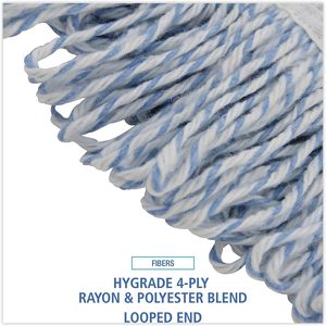 Cabezal de Mopa Mediano Boardwalk BWK542CT para Pisos Estrechos, Rayón/Poliéster, Blanco/Azul, 12 Unidades por Caja - Product Image 4